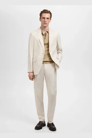 MANGO Pantaloni da completo Amalfi 100% lino slim fit
