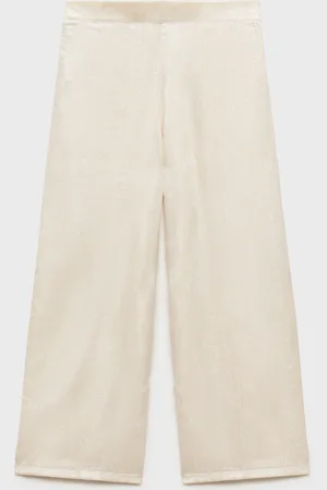 MANGO Pantaloni dritti metallizzati