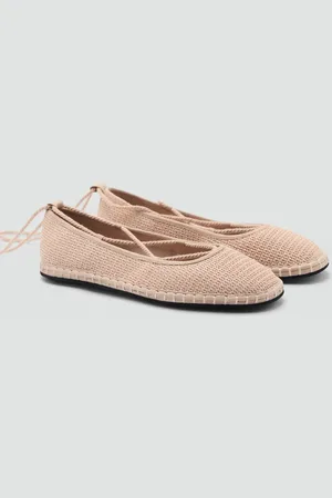 MANGO Ballerine maglia dettagli lacci