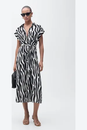 MANGO Vestito camicione zebra