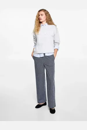 MANGO Pantaloni fluidi righe