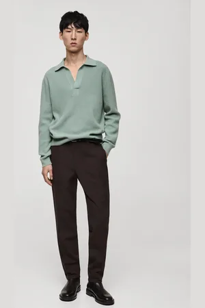 MANGO Pullover polo maglia misto lana