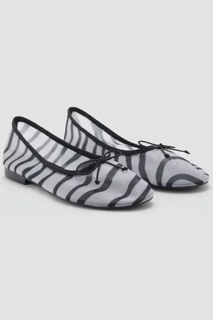 MANGO Ballerine mesh animal print