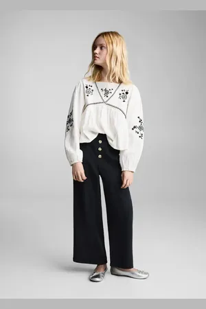MANGO Pantaloni coulotte bottoni