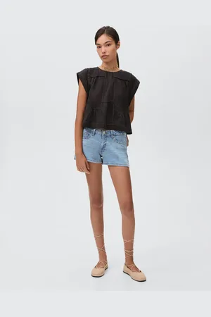 MANGO Short denim borchie