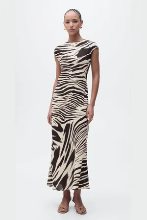 MANGO Vestito midi stampa zebra