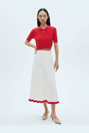 MANGO Polo maglia crop