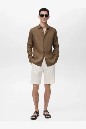 MANGO Bermuda slim-fit 100% lino