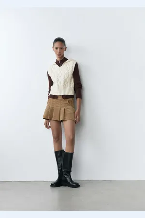 MANGO Gilet maglia intrecciata cappuccio