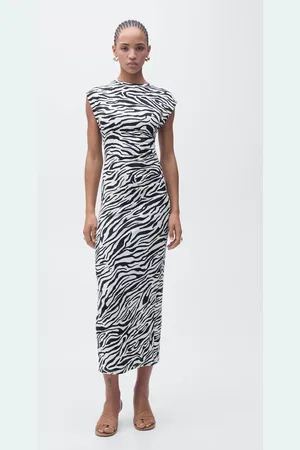 MANGO Vestito midi avvitato zebrato