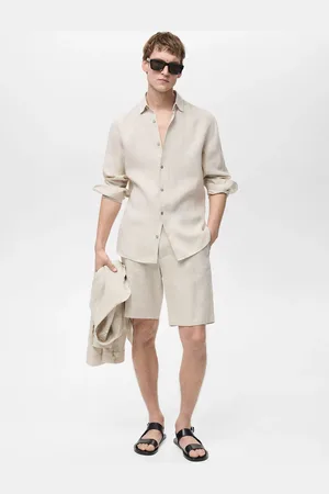 MANGO Bermuda slim-fit 100% lino