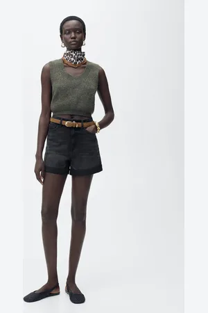 MANGO Short denim mom-fit
