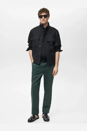 MANGO Pantaloni slim fit lino laccio