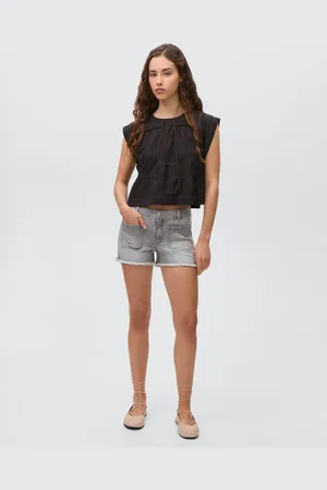 MANGO Short denim orlo sfilacciato
