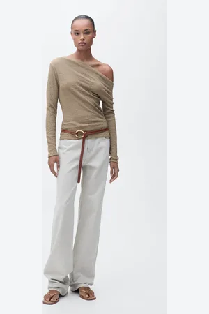 MANGO Maglietta collo asimmetrico texture