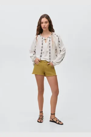 MANGO Short denim orlo sfilacciato
