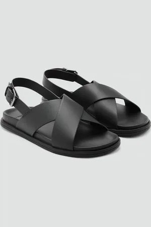 MANGO Sandali fasce incrociate 100% pelle