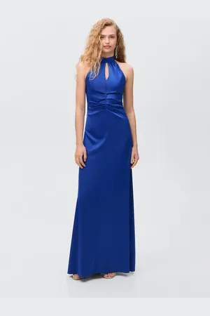 MANGO Vestito satinato collo halter