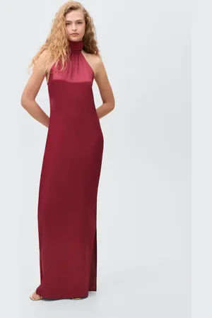 MANGO Vestito satinato collo halter