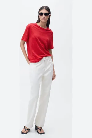 MANGO Maglietta lino maniche corte
