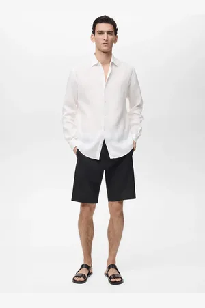 MANGO Bermuda slim-fit 100% lino