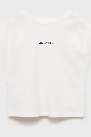 MANGO T-shirt messaggio pinces sulle spalle