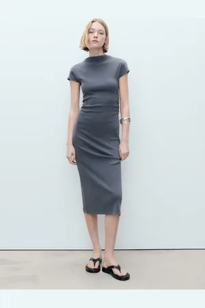 MANGO Vestito midi dettaglio drappeggiato