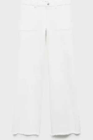 MANGO Jeans wideleg bordo inferiore sfilacciato