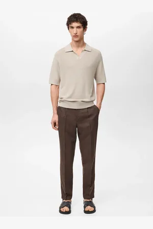 MANGO Pantaloni lino slim fit