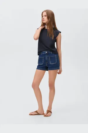 MANGO Short denim borchie