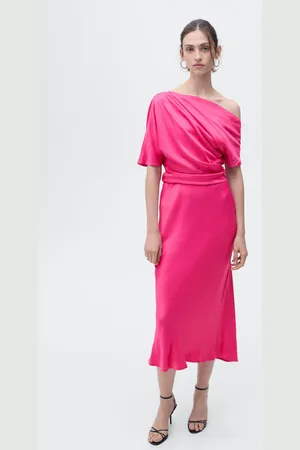 MANGO Vestito midi asimmetrico drappeggiato