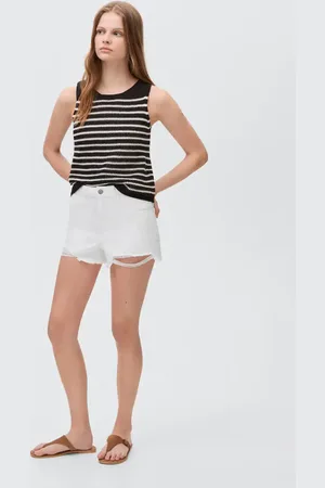 MANGO Short denim orlo sfilacciato