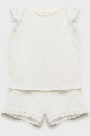 MANGO Pigiama fiori cotone