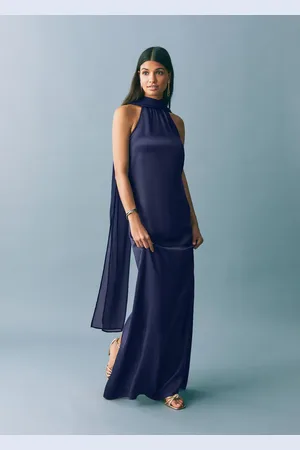 MANGO Vestito satinato collo halter