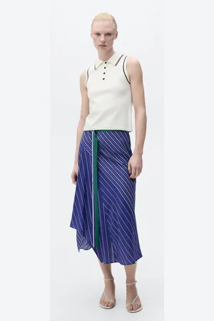 MANGO Top maglia collo polo bordi contrasto