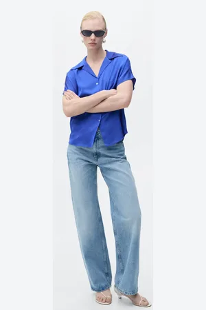 MANGO Camicia satinata maniche corte