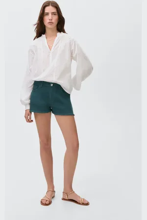 MANGO Short denim orlo sfilacciato