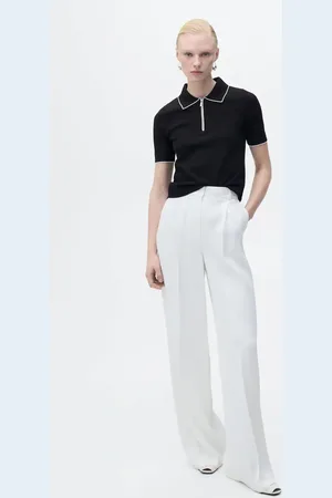 MANGO Pullover collo polo bordi contrasto