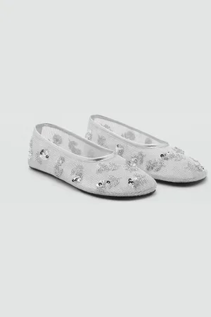 MANGO Ballerine mesh ricamo paillettes