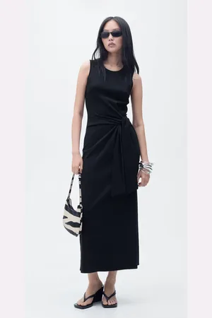 MANGO Vestito midi cotone nodo