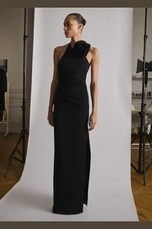 MANGO Vestito halter drappeggiato con ornamento floreale