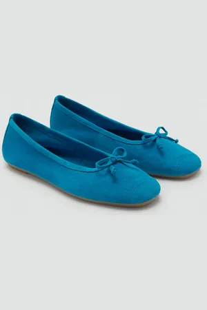 MANGO Ballerine camoscio fiocco