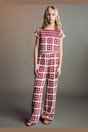 MANGO Pantaloni diritti crochet