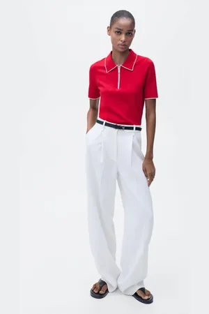 MANGO Pullover collo polo bordi contrasto