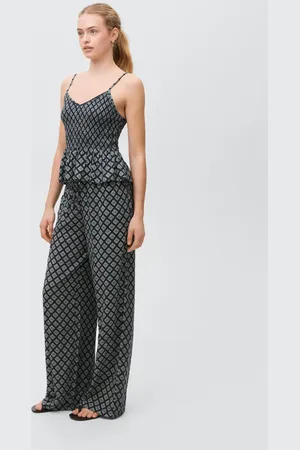MANGO Pantaloni diritti stampati