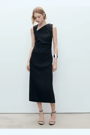 MANGO Vestito lino asimmetrico
