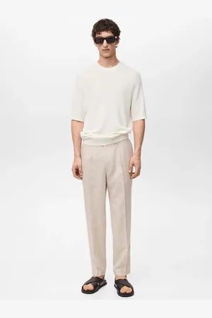 MANGO Pantaloni lino slim fit