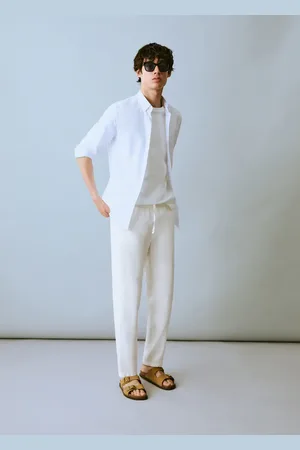 MANGO Pantaloni jogger lino