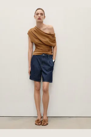 MANGO Bermuda denim pinces rinse wash