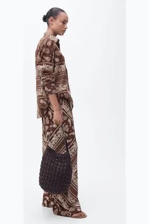 MANGO Pantaloni wideleg paisley